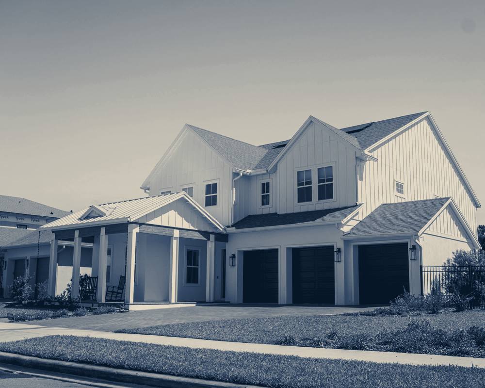 A white house with two garages, Lake Nona, Orlando, Florida