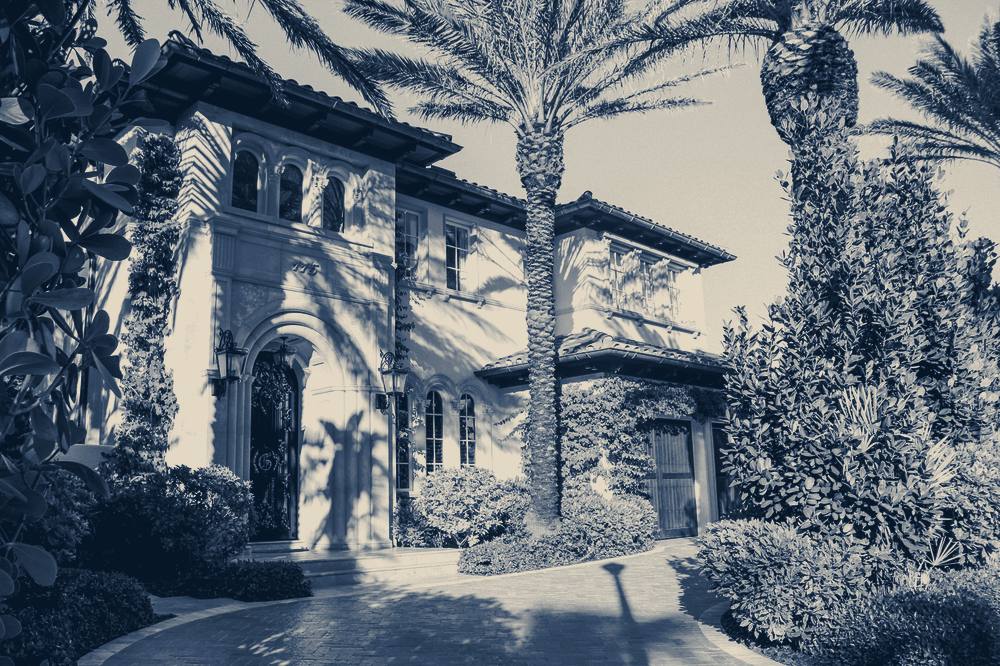 The entrance of a Mediterranean-style house, Palm Beach, Florida