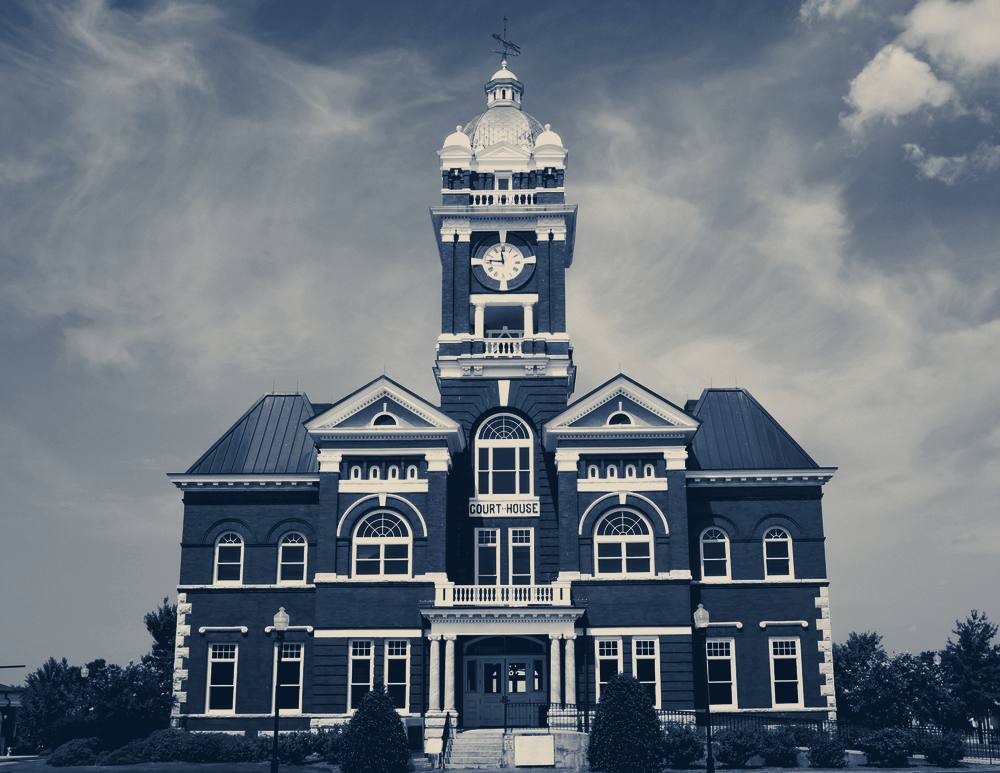 The county courthouse in downtown Forsyth, Forsyth, Georgia